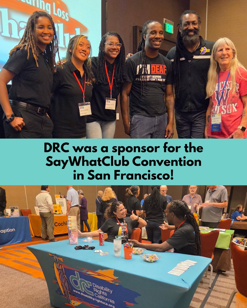 DisabilityCA's tweet photo. Our team at DRC have been hard at work across the state of California. We're taking a look back at a few highlights from our team during the month of August! Let's take a look at what everyone was up to in this DRC Wrap Up for August 2026!

We look forward to continuing our work in partnership with disabled people to defend rights, advance opportunities, grow power, and expand public support for disability justice in California and beyond.

#DisabilityRightsCA #DRCWrapUp #DeafAwarenessMonth #Advocacy #HealthNotHatm #Recap @AndyDRC @emony21 @V_a_nessa_Ramos @UniteThePoor @MercedBPSB @LakeshoreFound @SDCBlind