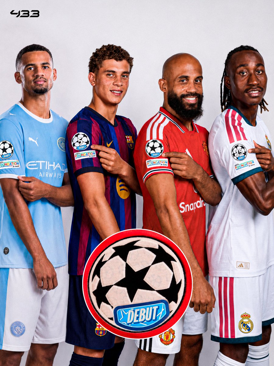 433's tweet photo. 🚨 𝐍𝐄𝐖: Players making their UCL debut will wear a special 𝑫𝑬𝑩𝑼𝑻 𝑷𝑨𝑻𝑪𝑯 from this season 👀

The blue patch is only worn for their UCL debut. After that, the blue is removed, with ‘debut’ still visible in a small grey box. 🔁🔵

As part of the new UEFA initiative, the debut patch will then be added to a trading card after the game. 🃏

It follows FIFA’s idea of introducing a debut patch for players making their first-ever World Cup appearance last summer. ☝️