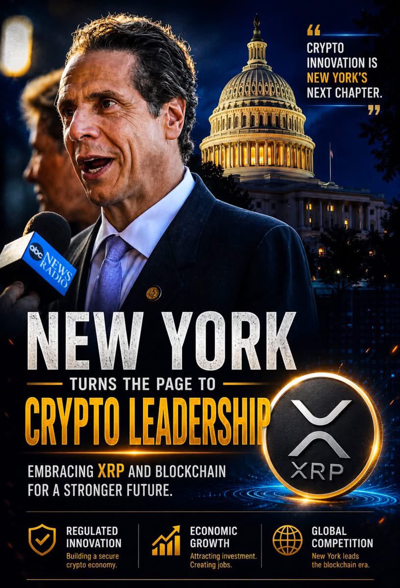 XRPCryptoNews's tweet photo. LATEST: 🇺🇸 Former NY Governor Andrew Cuomo told CNBC that "if we don't pass the CLARITY Act, it costs us internationally. Europe is ahead of us. Asia is ahead of us." https://t.co/4smS285xum