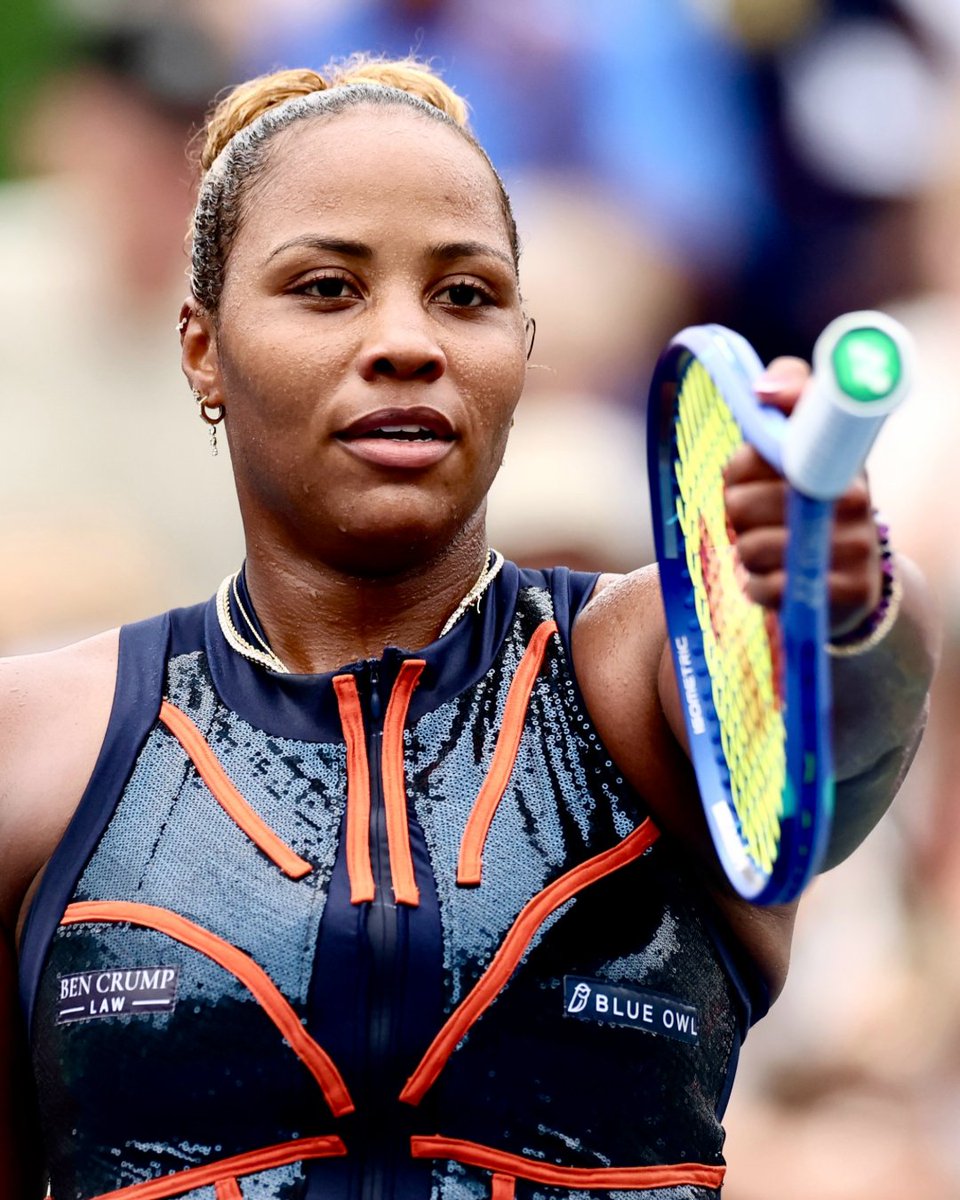 AttorneyCrump's tweet photo. Taylor Townsend won 100% of her first-serve points in her second-round victory, becoming the first player through to the US Open third round! Now THAT is how you make a statement! Ben Crump Law is proud to sponsor her!

📷: @espnW https://t.co/m58sT4tpr9