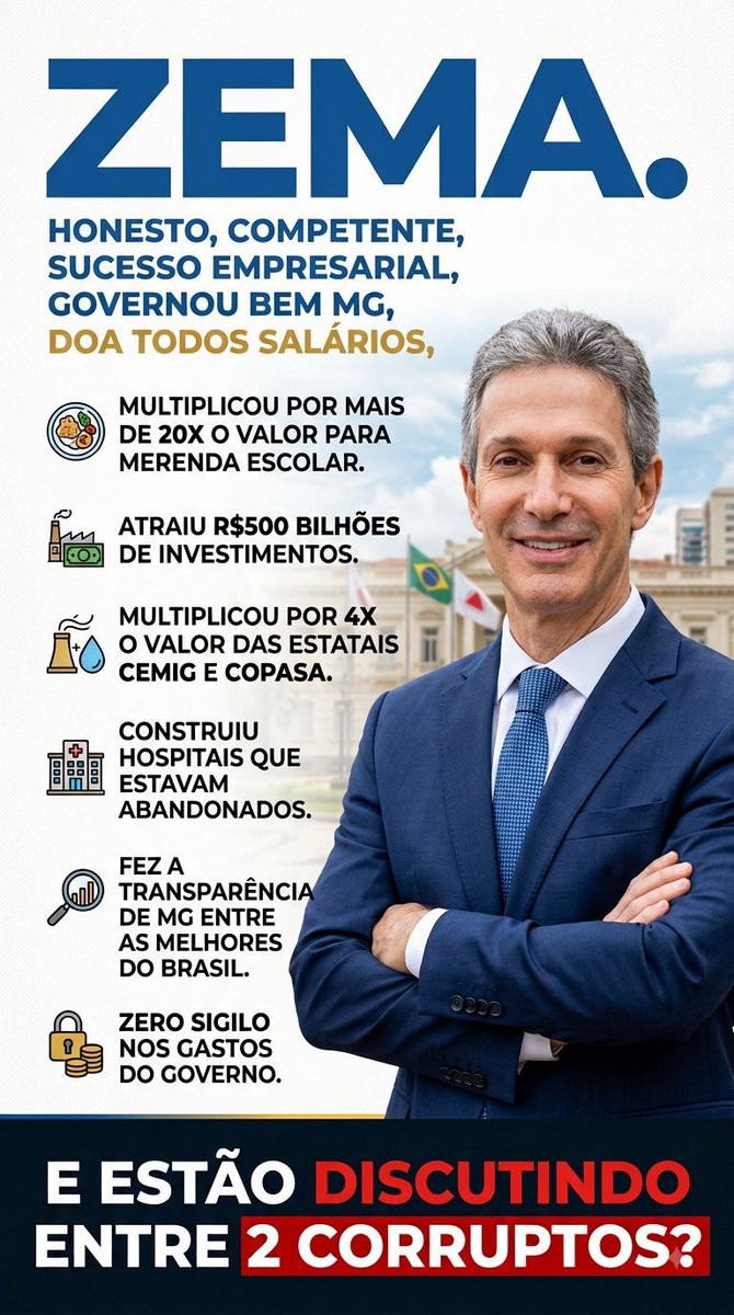 ExMariaMoro's tweet photo. @RomeuZema #AcordaBrasil
GRAÇAS A DEUS, AGORA TEMOS ALTERNATIVA, NÃO PODEMOS PERDER ESSA OPORTUNIDADE.
#BrasilVemComZemaPresidente2026 https://t.co/dmMF4iWeRA