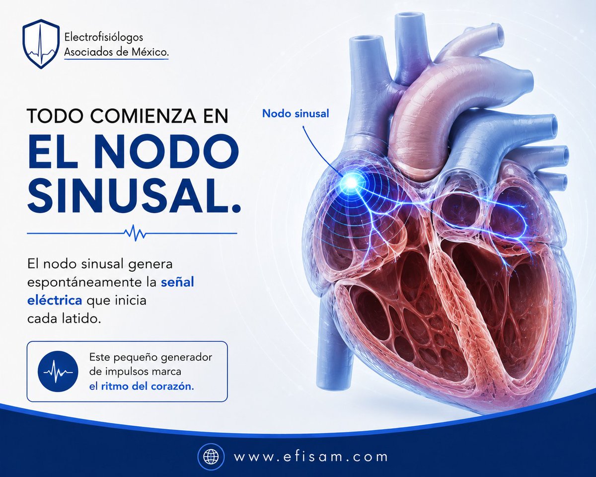 DrJorgePrez's tweet photo. ¿Sabías que tu corazón tiene su propio sistema eléctrico?
#EFISAM #Electrofisiología #Arritmias #Cardiología #SaludCardiaca #Corazón #Taquicardia #Bradicardia #RitmoCardíaco #Prevención #SaludDelCorazón #MedicinaEspecializada #DrJorgeperez https://t.co/KrTeq5Cm04