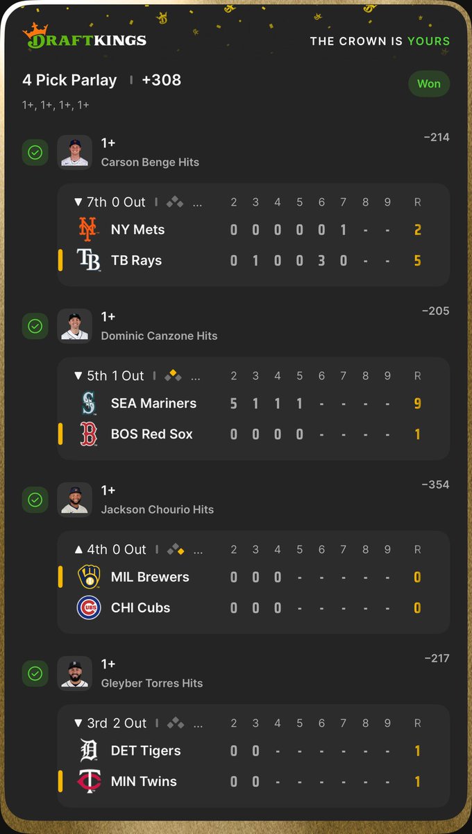 337picks's tweet photo. wins for yesterday 🧪 @DonParlay7 @Cornj1t @TimelyFluke @journey2locks 

Cody Bellinger x Bryce Harper x Rafael Devers x Will Smith x William Contreras x Freddy Peralta x Carson Benge 🔥

all plays posted free in @337picks discord: https://t.co/0q0fwMSFCn

#mlb #sportsbettingx https://t.co/2wPuTj3QsG