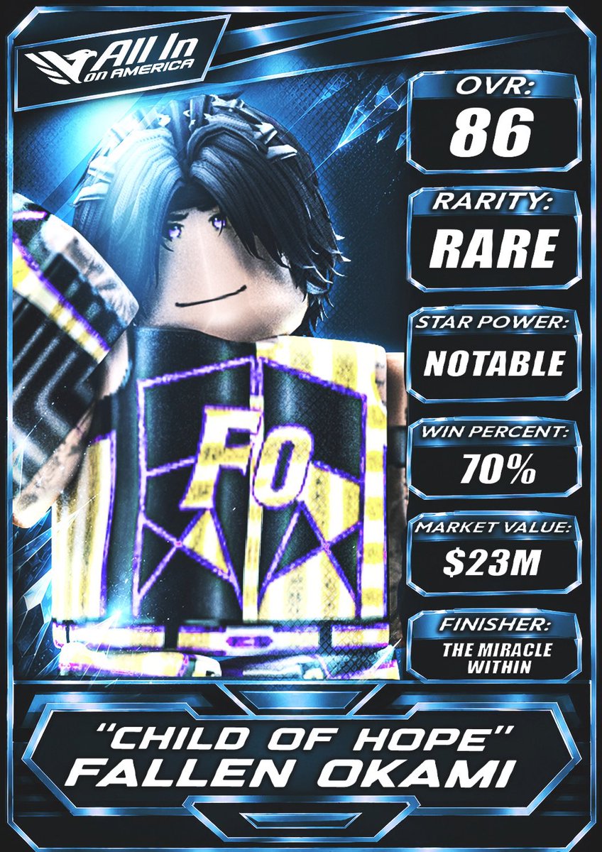 allamericxnn's tweet photo. ITS THE SEASON OF THE OKAMI’S! 

Take a look at our newest released All American Collectibles.

Featuring:
Miguel Okami - 84 OVR
Chris Okami - 85 OVR
Fallen Okami - 86 OVR
Kamil Okami - 84 OVR

Undoubtedly, a rising clan in the RW community! https://t.co/kaMBcBowHi