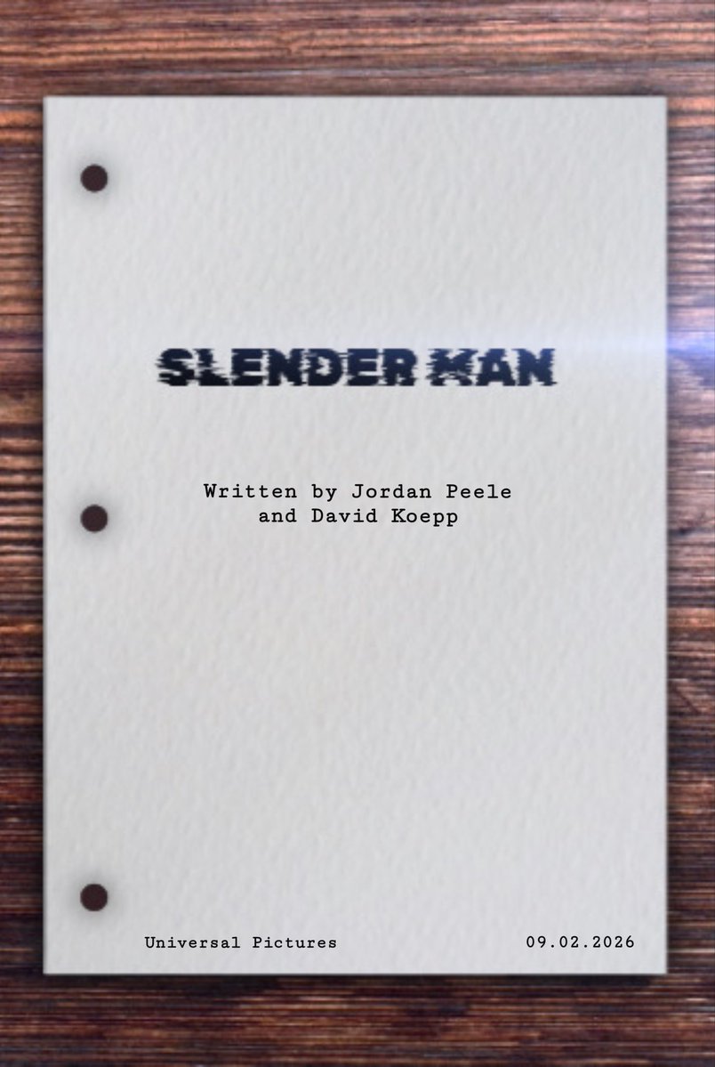 Discussinfilm2's tweet photo. The 'SLENDERMAN' screenplay is now being written.

Jordan Peele will be directing and writing with David Koepp. https://t.co/M0gf6M7ioL