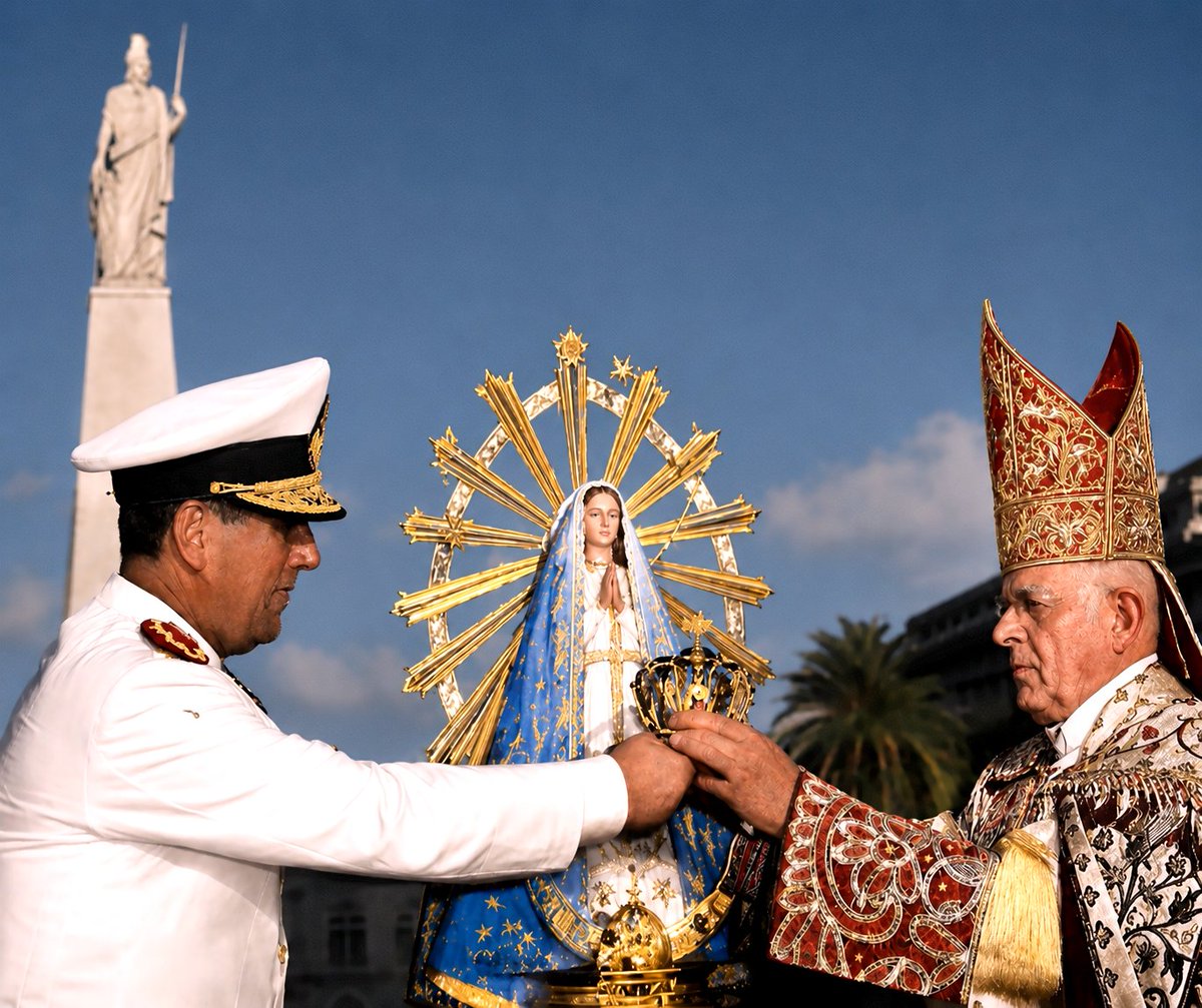 lynceusdess's tweet photo. Coronación de la Virgen de Luján en Plaza de Mayo.

Por el presidente Juan Domingo Perón y el cardenal Santiago Copello.

15-XI-1953. https://t.co/PaUib4JluX