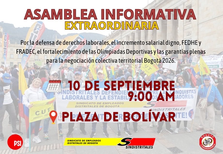 maltescut1's tweet photo. Empleados distritales en defensa de la negociación colectiva se movilizan 
@Bogota @CarlosFGalan pretende burlar este derecho constitucional e imponer un ajuste salarial,congelar los recursos económicos xa el estudio de trabajadores y familia.
@ConcejoDeBogota @personeriabta @ilo https://t.co/HP1uq7Jz12