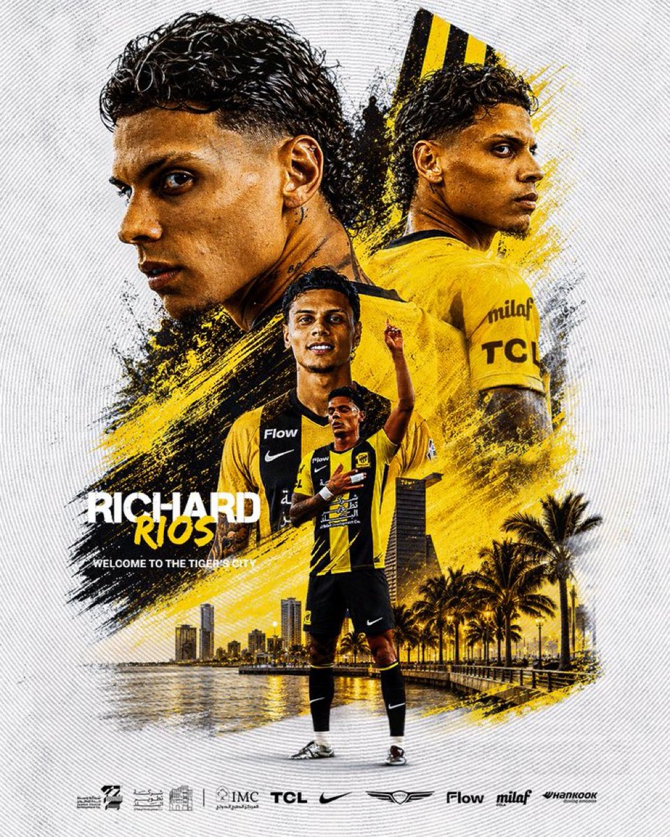 itt19i's tweet photo. Welcome to ittihad 🖤💛🇨🇴

#S⃫i⃫g⃫n⃫R⃫i⃫c⃫h⃫a⃫r⃫d⃫R⃫i⃫o⃫s⃫ 
 #RiosIsYellow 
#صيفية_العميد 
#الاتحاد https://t.co/WJasopmnCy