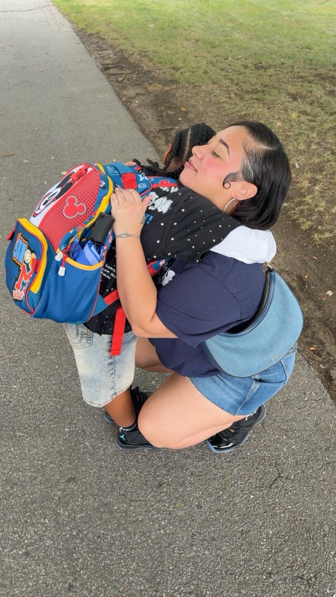 badasSteph_'s tweet photo. Mommy Steph &amp; her handsome fly boy. 🥹🩵 
First day of 3rd grade❕So proud of my boy 🏫💙📚 https://t.co/7dvOciqY64