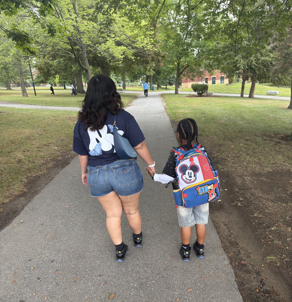 badasSteph_'s tweet photo. Mommy Steph &amp; her handsome fly boy. 🥹🩵 
First day of 3rd grade❕So proud of my boy 🏫💙📚 https://t.co/7dvOciqY64