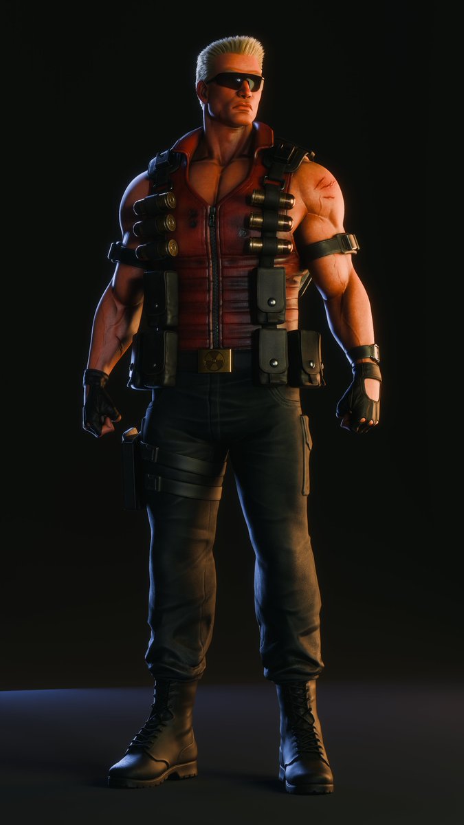 LeonAdamson99's tweet photo. updated dukes textures and made a few model and rig tweaks, Im absolute dog water at rigging, but if it works it works. stoked with how he looks https://t.co/9oj409MPcb