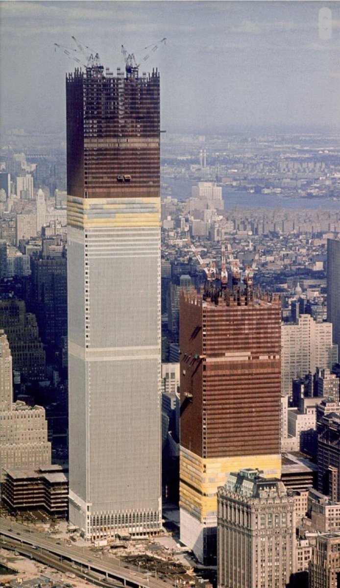 HistoryCalendar's tweet photo. The World Trade Center under construction, 1970 https://t.co/ocKD9WKcO4