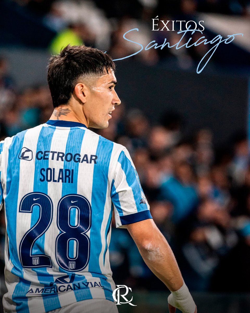 RacingClub's tweet photo. ℹ️ 𝗖𝗢𝗠𝗨𝗡𝗜𝗖𝗔𝗗𝗢

El futbolista Santiago Solari fue cedido a préstamo por un año a Newell’s Old Boys. La operación incluye la opción de compra de la totalidad de los derechos federativos y económicos del jugador al término del período de préstamo. Previamente, se concretó la extensión del contrato que lo vincula a nuestra institución hasta diciembre de 2028.

¡Suerte en esta nueva etapa, Chino! 🩵🤍