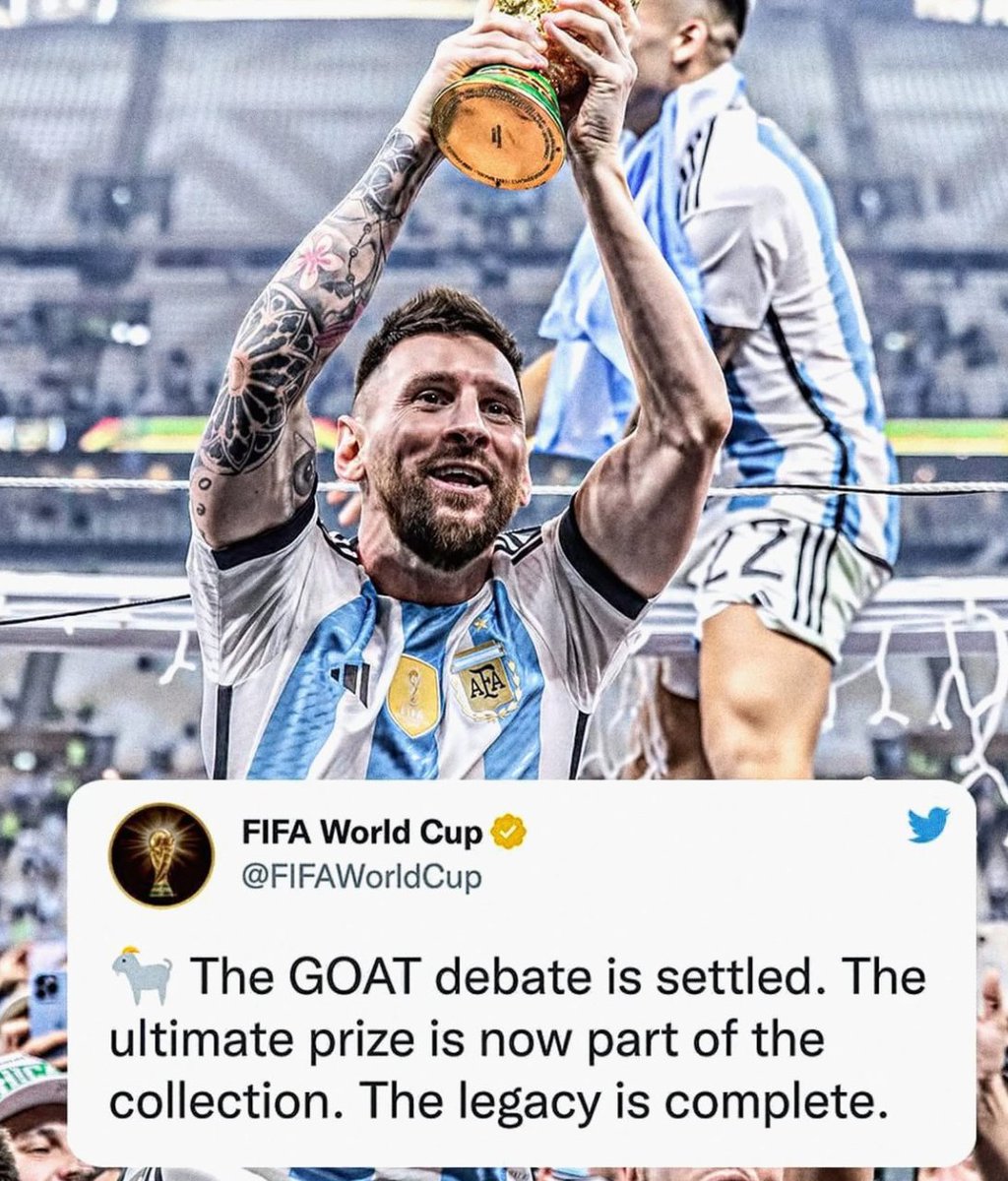 KalshiSports's tweet photo. 🚨 BREAKING: Lionel Messi has finally confirmed FIFA’s 2022 statement after winning the World Cup — the GOAT debate is settled in his retirement post on Instagram. 🇦🇷🐐

He brags different. https://t.co/fGje1Ebih9