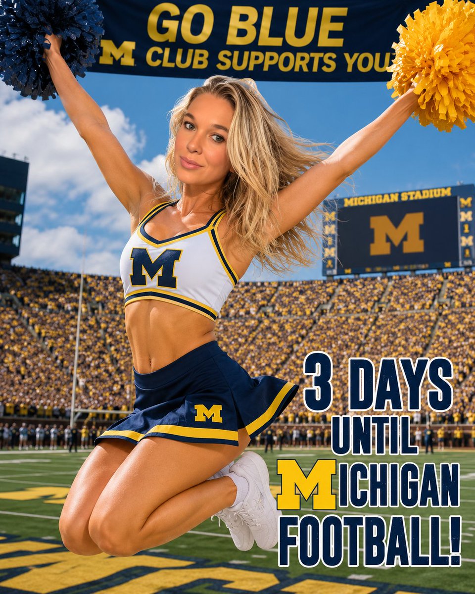 ImNamedJames's tweet photo. @Michellek4040 Thank you @Michellek4040! #TeamMichelle📣💛💙🏈 3 Days until Michigan Football! #BigHouse #Cheer https://t.co/4TidPmJS6e