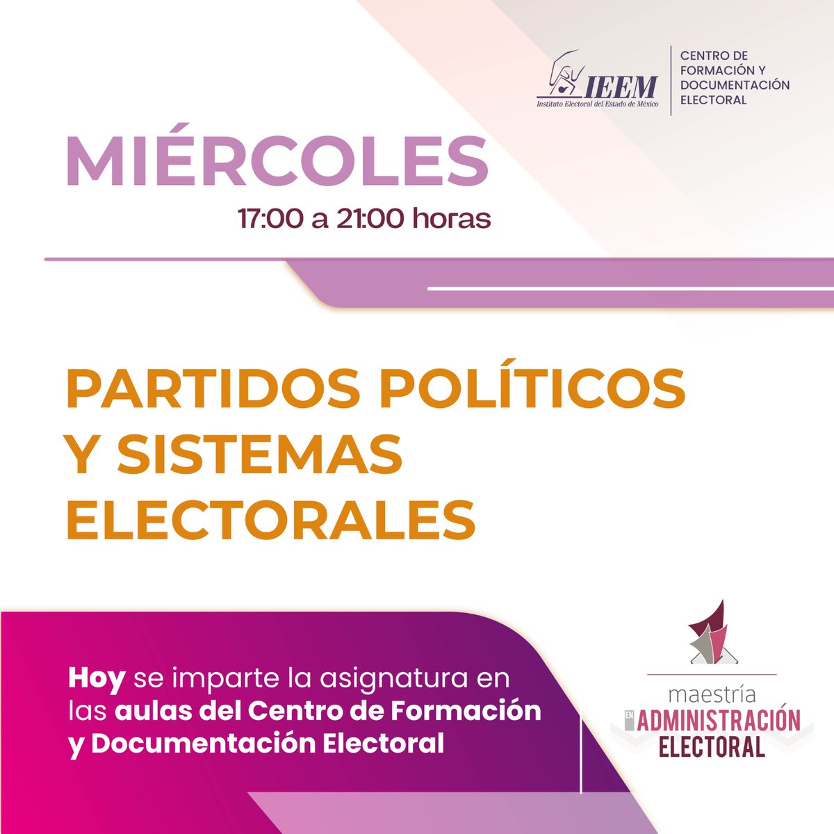 IEEM_MX's tweet photo. #PosgradosIEEM 📚

Hoy se imparte la materia "Partidos Políticos y Sistemas Electorales" de la Maestría en Administración Electoral en las aulas del Centro de Formación y Documentación Electoral. https://t.co/KLxXvhfPHQ