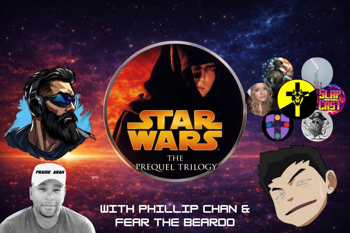 colhauser's tweet photo. Join Phillip Chan and Fear The Beardo for Episode 9 of We Love The Prequels tomorrow evening at 7pm EST.  Join @lunaastraea13 @Lex_Ludendi @Isaac556x45 @Ronin_Crusader7 @Cornboi @Nerd_Slap @MagnumNorse @FearTheBeardo @mrphillipchan https://t.co/LMDZXSYhRM