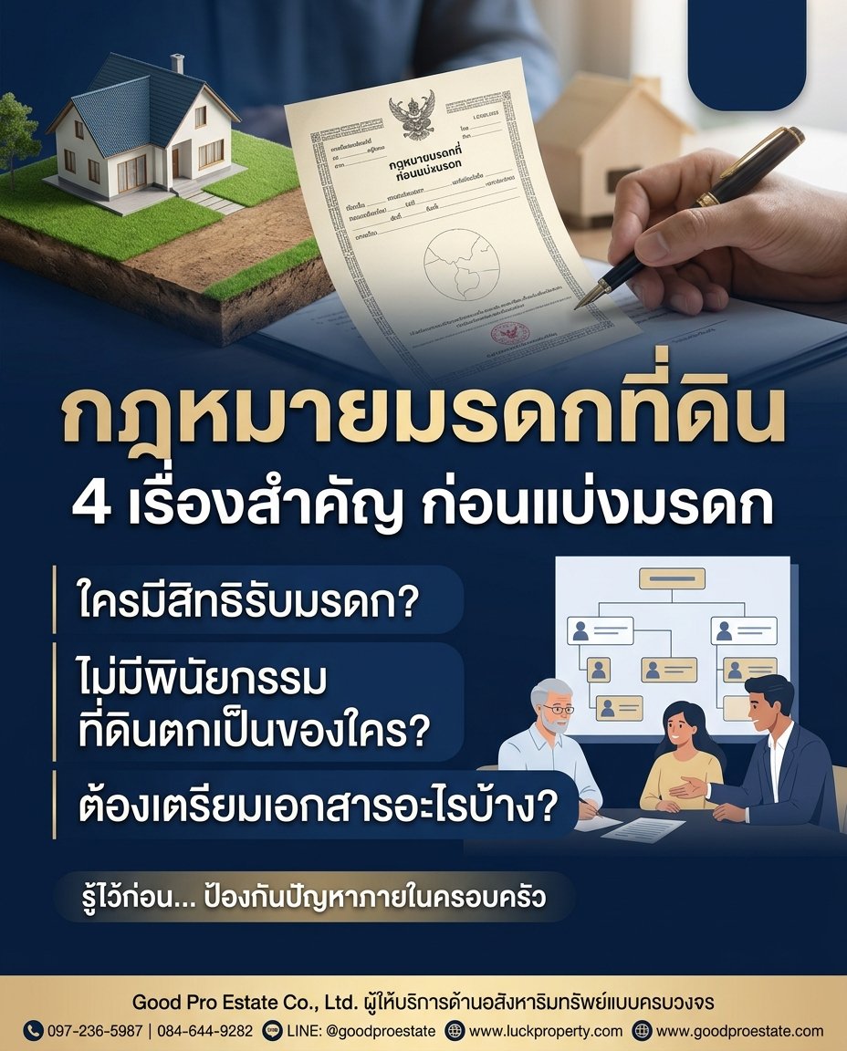 goodproestate's tweet photo. เปิดเบื้องลึกกฎหมายมรดกที่ดิน: คู่มือฉบับสมบูรณ์เพื่อการส่งต่อความมั่งคั่งอย่างมืออาชีพ 🏡📜

อ่านรายละเอียดฉบับเต็มเพื่อวางแผนส่งต่อทรัพย์สินอย่างมืออาชีพได้ที่นี่เลยนะคะ
👉 https://t.co/GKNbQwEPvD

Good Pro Estate Co., Ltd. https://t.co/R83auJQh4m