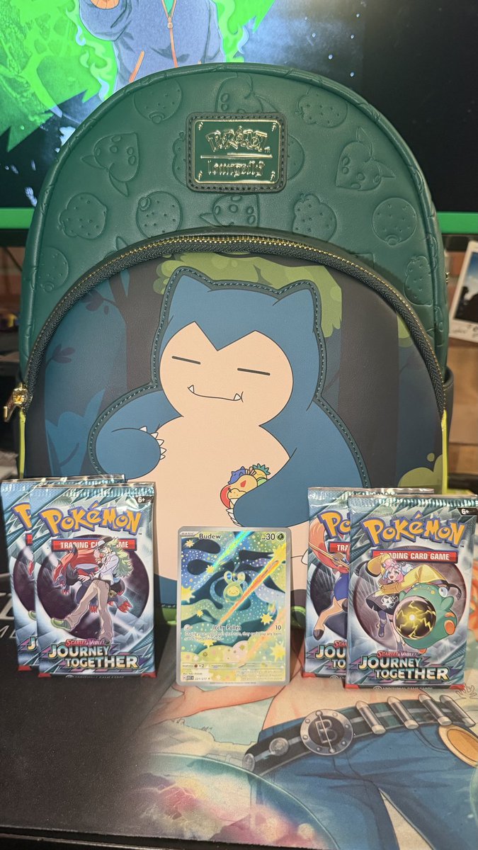 ALpez420's tweet photo. 🎉 POKEMON GIVEAWAY 🎉

We’ve been on this journey together on the road to 20,000 orders, it’s time to give back! 🖤💚💜

Winner gets Loungefly Snorlax Bag, Journey Together Packs &amp; Budew card

Follow
Like
Repost
Comment

Ends 9/6/26

Check comments below for shop info! https://t.co/UZ86eosmcg