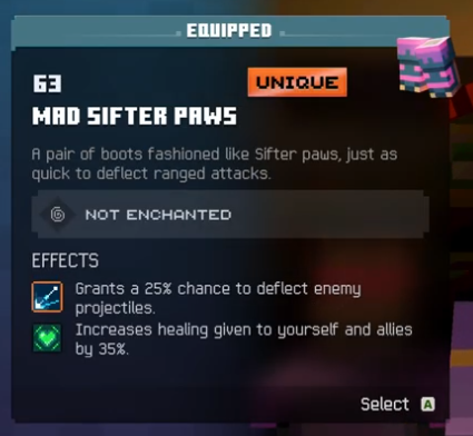 NhatTanNhatTan8's tweet photo. We're have new name boots armor: Mad Sifter Paws

I like it, look peak! https://t.co/B8BHVmxgLE
