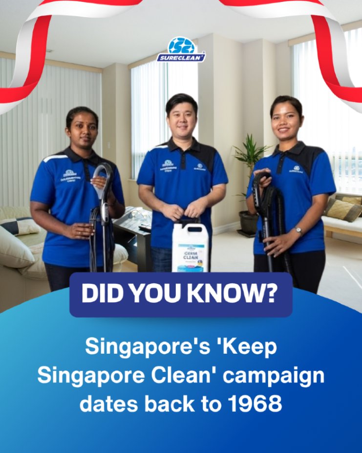 surecleanpro's tweet photo. 🧹🇸🇬 Did you know Singapore’s “Keep Singapore Clean” campaign began in 1968, helping shape the city’s culture of cleanliness long before “clean and green” became a global buzzword.

Do you still see that spirit today? 👀 Tell us below! 💬 https://t.co/rRpS6wTCZg