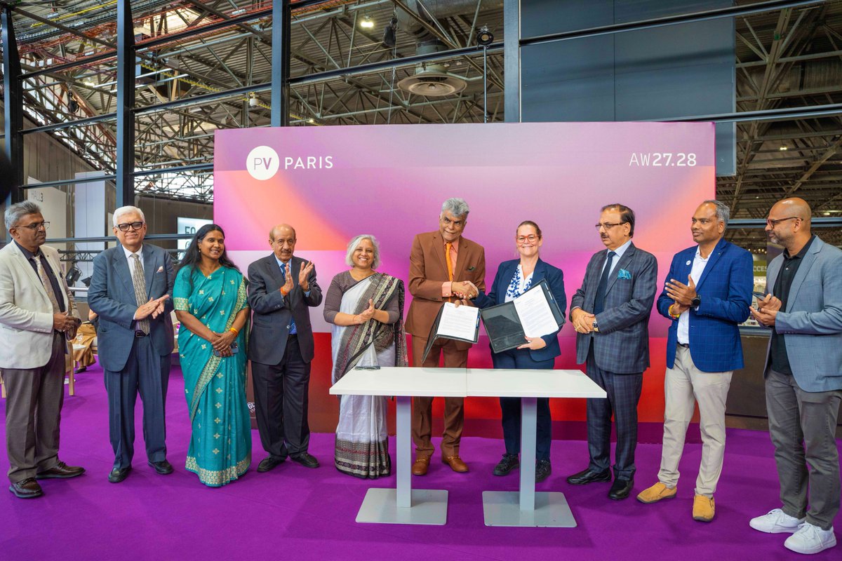 TexMinIndia's tweet photo. A significant step forward for the India–France textile partnership.

The Bharat Tex Trade Federation (BTTF) and Première Vision SA exchanged a Memorandum of Understanding in Paris on 2 September 2026, in the presence of the Smt. Neelam Shami Rao, Secretary,Textiles.

The MOU was exchanged by Dr. A. Sakthivel, Core Committee Member, BTTF, and Ms. Florence Rousson, Chief Executive Officer, Fashion Division, Première Vision.

The multi-year partnership will strengthen exhibition collaboration, market linkages, sustainable sourcing, trend and knowledge exchange, and promote the rich textile heritage and contemporary crafts of India and France before the global fashion and luxury community.

#IndiaFrance #MOU #BTTF #PremièreVision #TexworldParis #BharatTexTradeFederation #GlobalTextilePartnerships #Sustainability #Innovation #Circularity #TextileHeritage @IndiaembFrance  @aepcindia @Bharat_tex @dchandlooms01