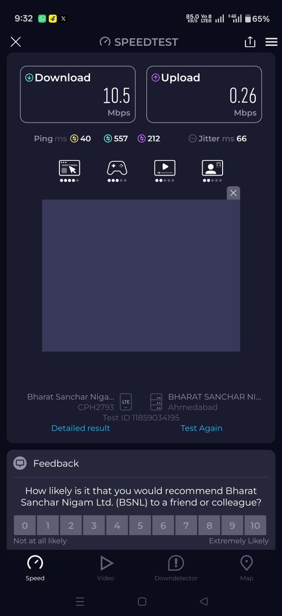 DHAVALSATHVAR27's tweet photo. @BSNLCorporate  please resolve the issue at earliest download and upload speed issue since yesterday https://t.co/rtY2fK3J0O