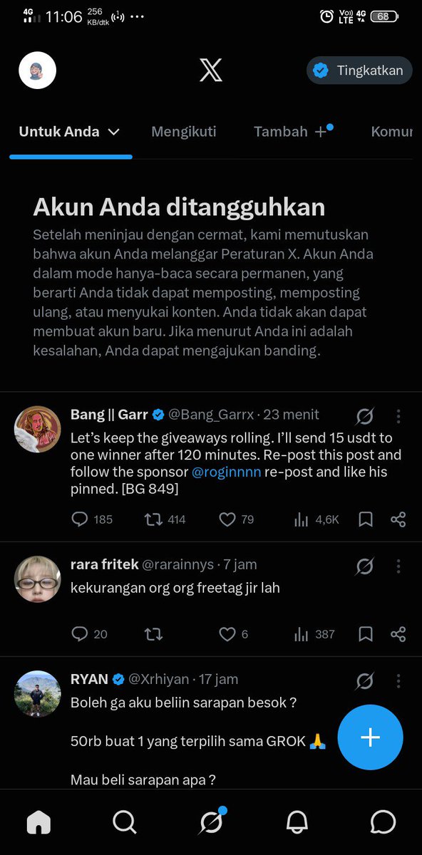 adrianidwi20's tweet photo. Akun @adriani3x ditangguhkan don't rerol yah host 🙏 https://t.co/mTtukduSPU