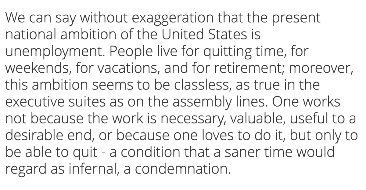 graybearding's tweet photo. Man. Just heard about Wendell Berry passing: https://t.co/RX4SdkZU5n

RIP. Hell of a human. If you're not familiar, I recommend his book the Unsettling of America as a starter. https://t.co/CDuXodcL7u