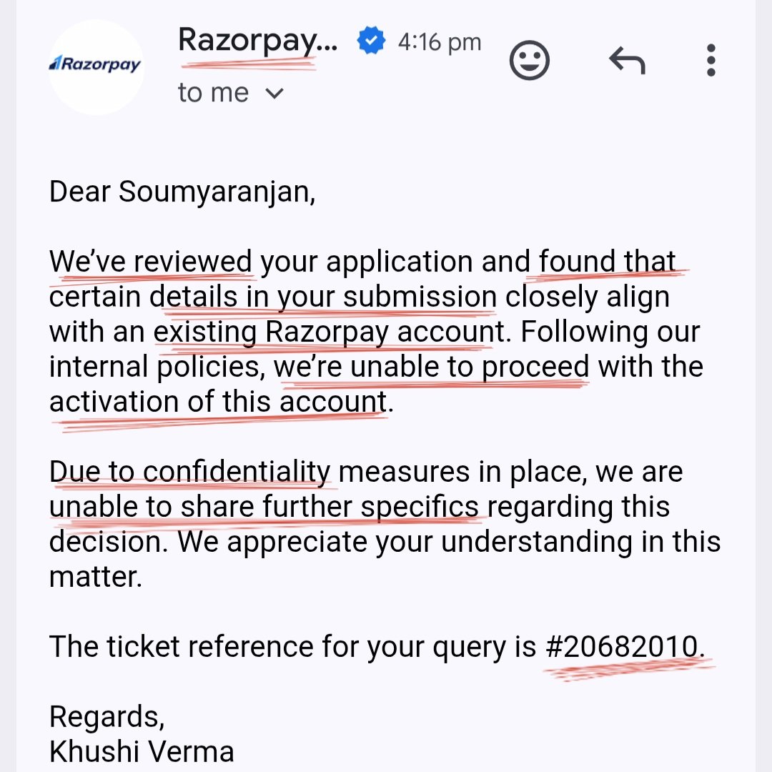 PradhansEdtech's tweet photo. We applied for @Razorpay payment gateway, but unfortunately, our application was rejected. For now, customers can continue using our available @bharatpeindia payment option. We’ll update you once we add a new payment gateway for easier &amp; faster payments validation with delivery. https://t.co/NjFcfEQ5vL
