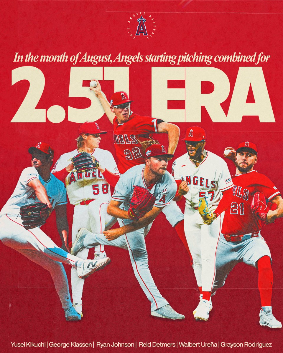 Los Angeles Angels: led the league 🫡

This August was the lowest starting pitching ERA for an Angels staff in any full month since April 19