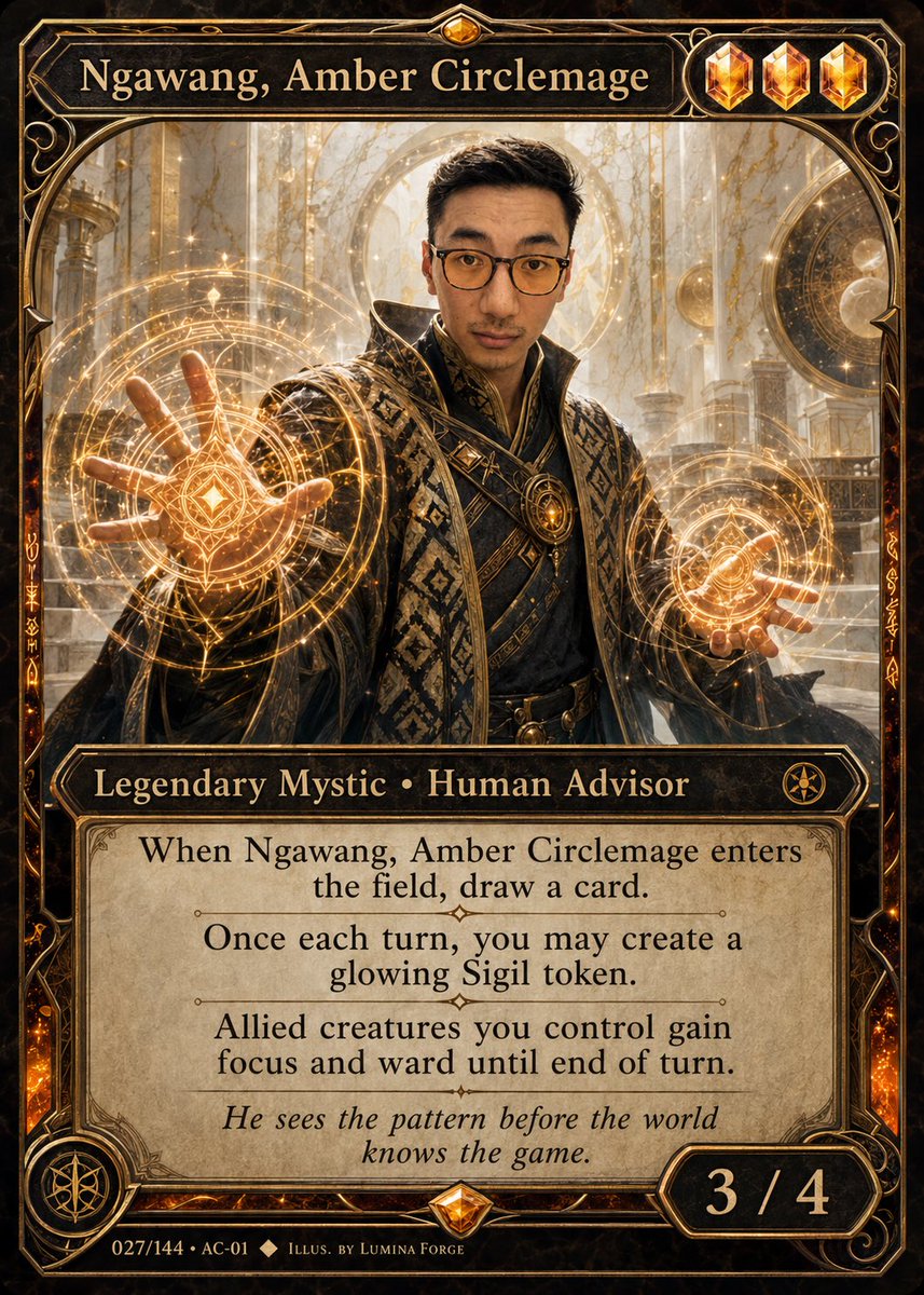 temunix2's tweet photo. Used chat to make me a magic the gathering card. Pretty solid. 

The idea was to make a magic the gathering pack for my friend’s wedding of our friend group. https://t.co/hoqfsTAHHH