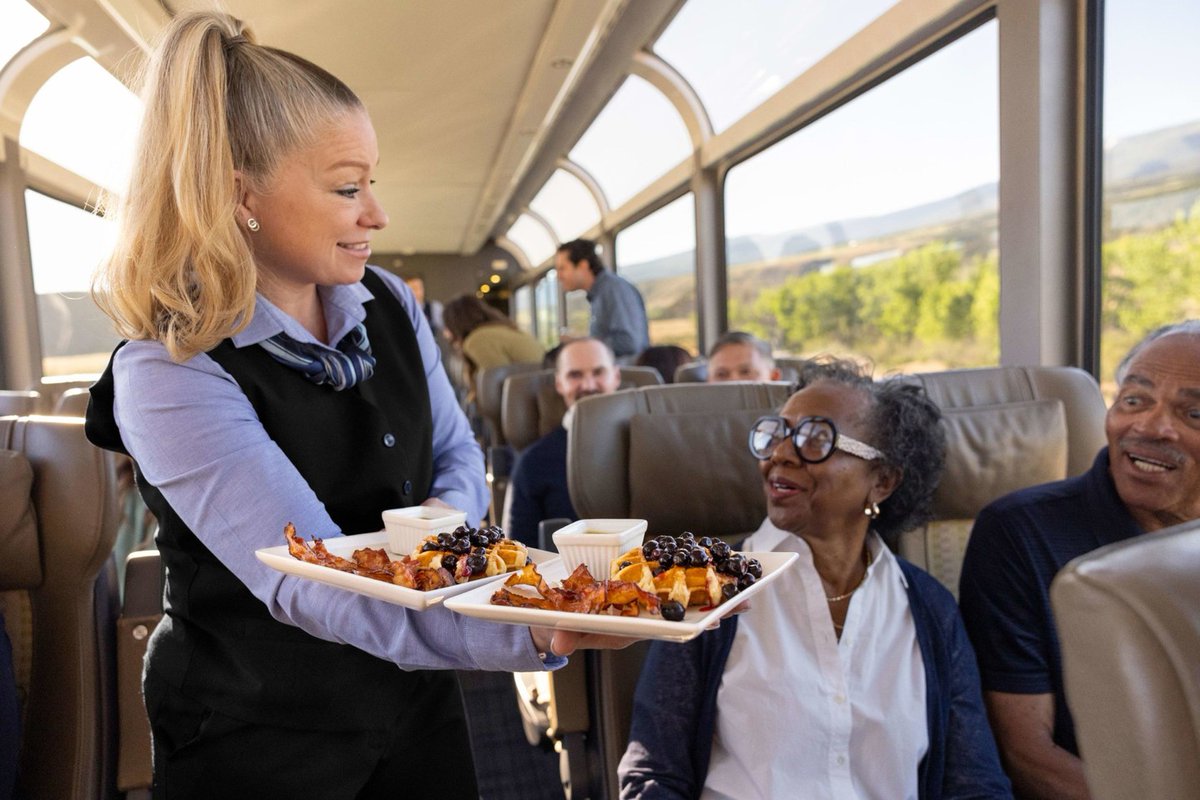 SamudioReinaldo's tweet photo. Explore the American Southwest in 2026 aboard Canyon Spirit. Choose Signature for glass-dome views and gourmet dining, or Premier for lounge access, cocktails, and outdoor viewing. Every mile reveals unforgettable canyons and red-rock vistas. https://t.co/SXPbgRGiUq