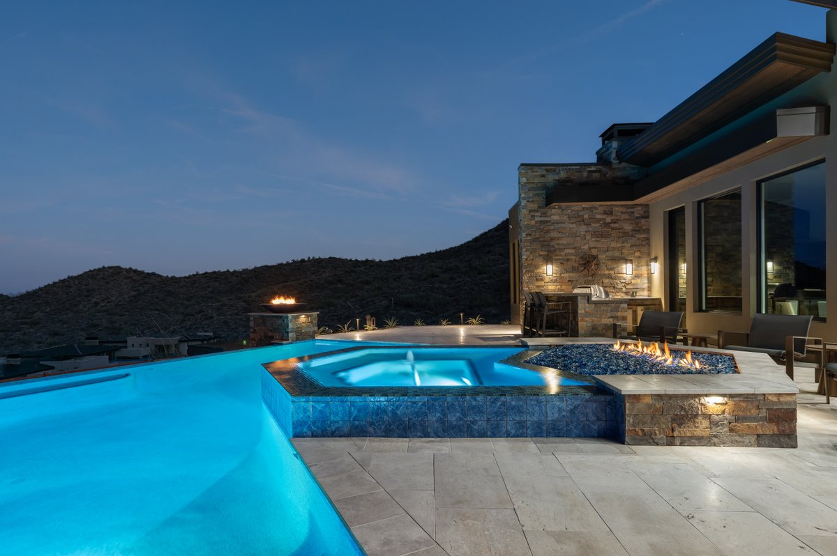 calpool's tweet photo. CPL is honored to receive a 2026 Gold PHTA International Award of Excellence in the category of Spas Built in Conjunction with Swimming Pools for this Fountain Hills Fortress!🥇  

Congratulations to Designer Aaron Heninger &amp; everyone on our team who brought this oasis to life! https://t.co/kZC1kq6U9v