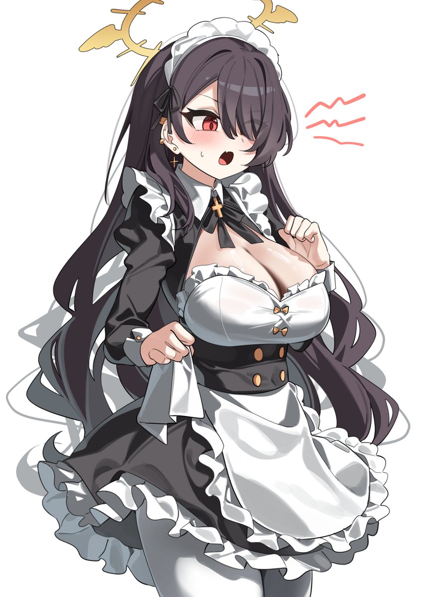 nagato708's tweet photo. 메이드 카페에서 일하는 와카바 히나타 (블루 아카이브) 즉시 자리를 청소할 수 있도록 사주경계를 하고 있는 모습입니다. [작가 RIRUA] https://t.co/5fPe1yRIRD