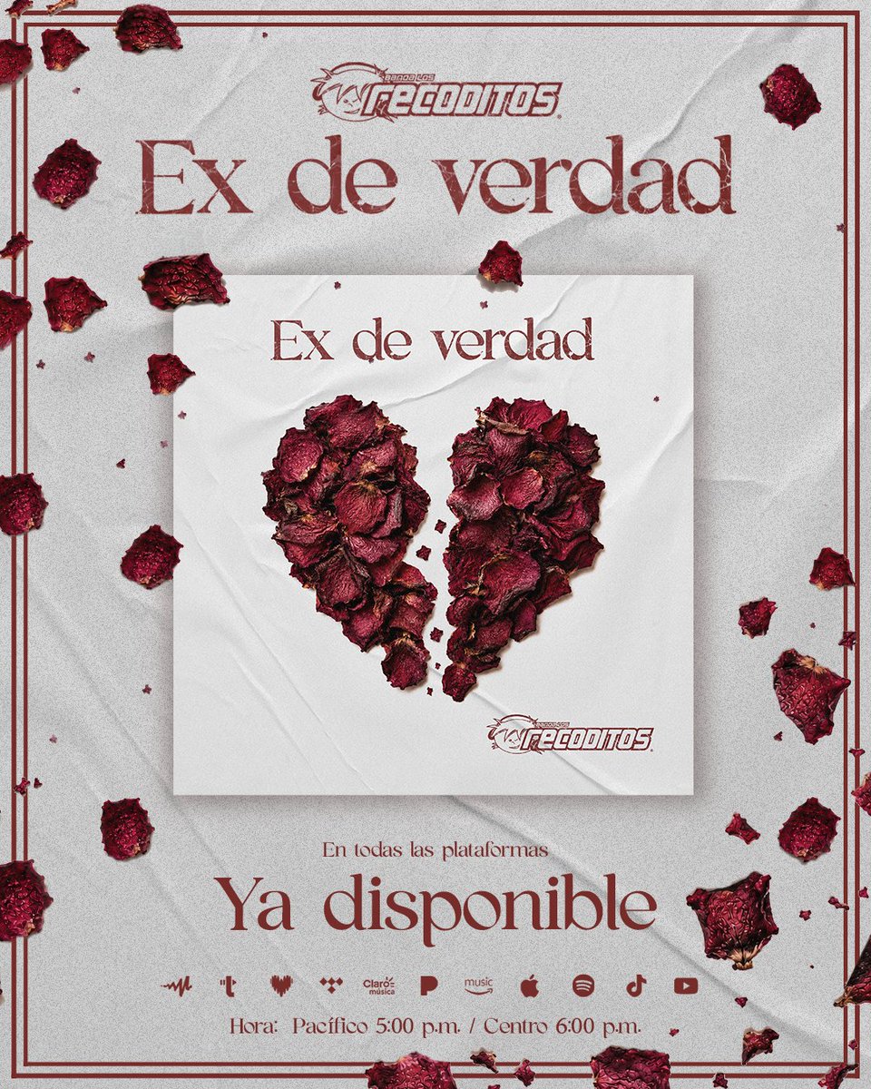 BANDARECODITOSS's tweet photo. EX DE VERDAD 💔
Ya disponible nuestra nueva rolita #ExDeVerdad en todas las plataformas digitales🎶 https://t.co/7tki0OBwQK
