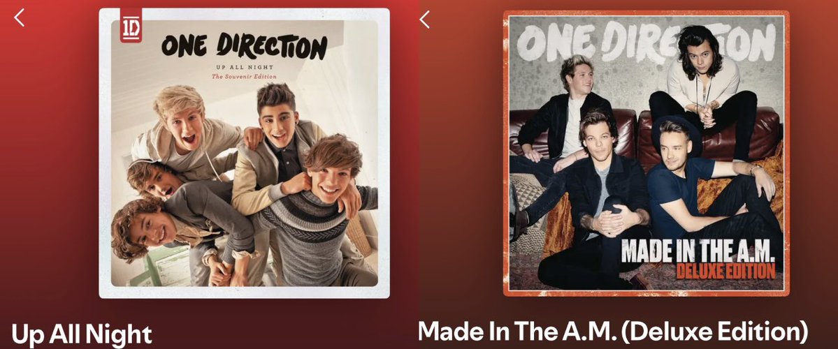 Crismtz_ahft's tweet photo. Ese momento en el que te das cuenta de que los álbumes de One Direction empezaban por la noche y terminaban por la mañana https://t.co/E4cXAAze8J