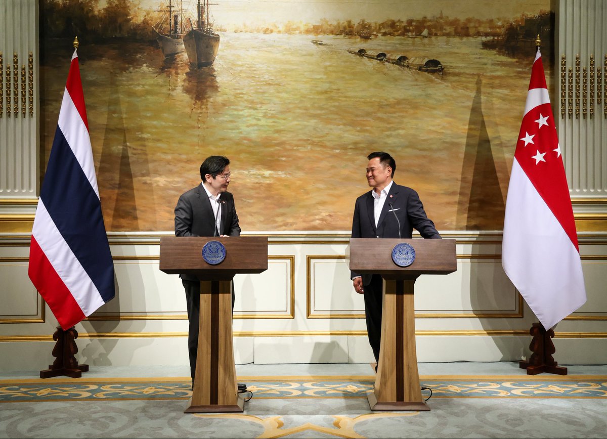 LawrenceWongST's tweet photo. Concluded my first Singapore-Thailand Leaders’ Retreat with PM Anutin. I deeply appreciate his friendship and warm hospitality. https://t.co/SXtAcwzo3P