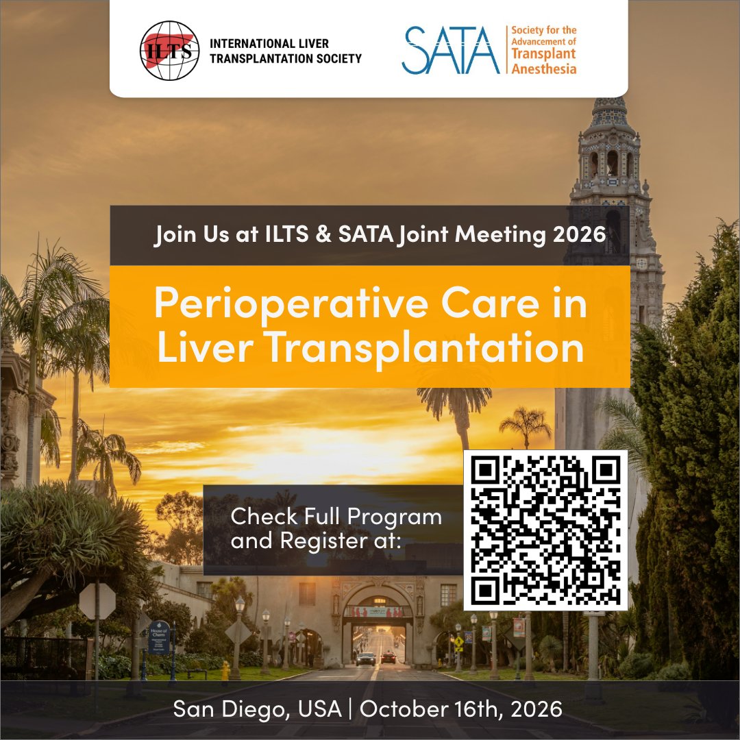 _ILTS_'s tweet photo. San Diego is almost here. The #ILTS &amp; #SATA Joint Meeting covers hemodynamics, cardiac evaluation, postoperative challenges, debates, workshops, and more — a full day on perioperative care in liver transplantation. 

🔗 https://t.co/FMUUoUa0hV 

#LiverTransplantation https://t.co/rlVFHli8C9