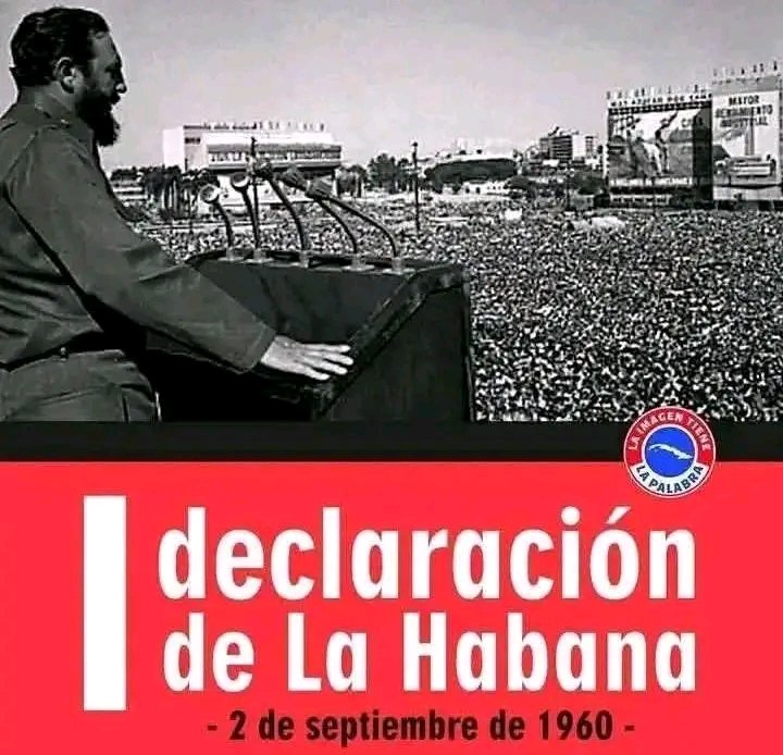 FocRuiz's tweet photo. La voz del pueblo de #Cuba se alzó como grito de rebeldía cuando, el 2 de septiembre de 1960, aprobó con júbilo la primera Declaración de La Habana, leída por el Comandante en Jefe Fidel Castro Ruz. #100Fidel #CubaViveEnSuHistoria #CubaVencerá #CubaMined #EducaciónVillaClara https://t.co/Y1xzssiRNL