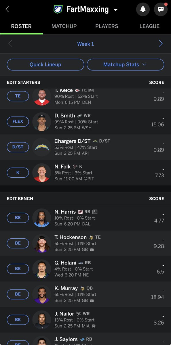 hektoriouss's tweet photo. Which one of my two fantasy football teams will have a better season? 12 man auction league. 

DiamondNuts or FartMaxxing? https://t.co/kFAHePhY8l