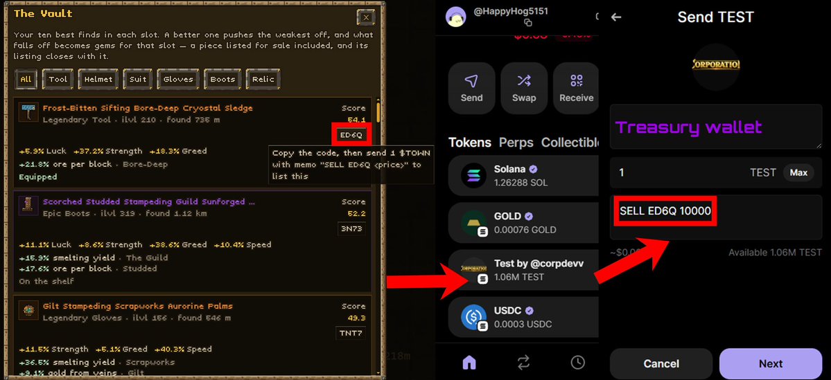corpdevv's tweet photo. HOW TO LIST AN ITEM ON THE MARKETPLACE:

$TOWN https://t.co/dxPq2oRdtx