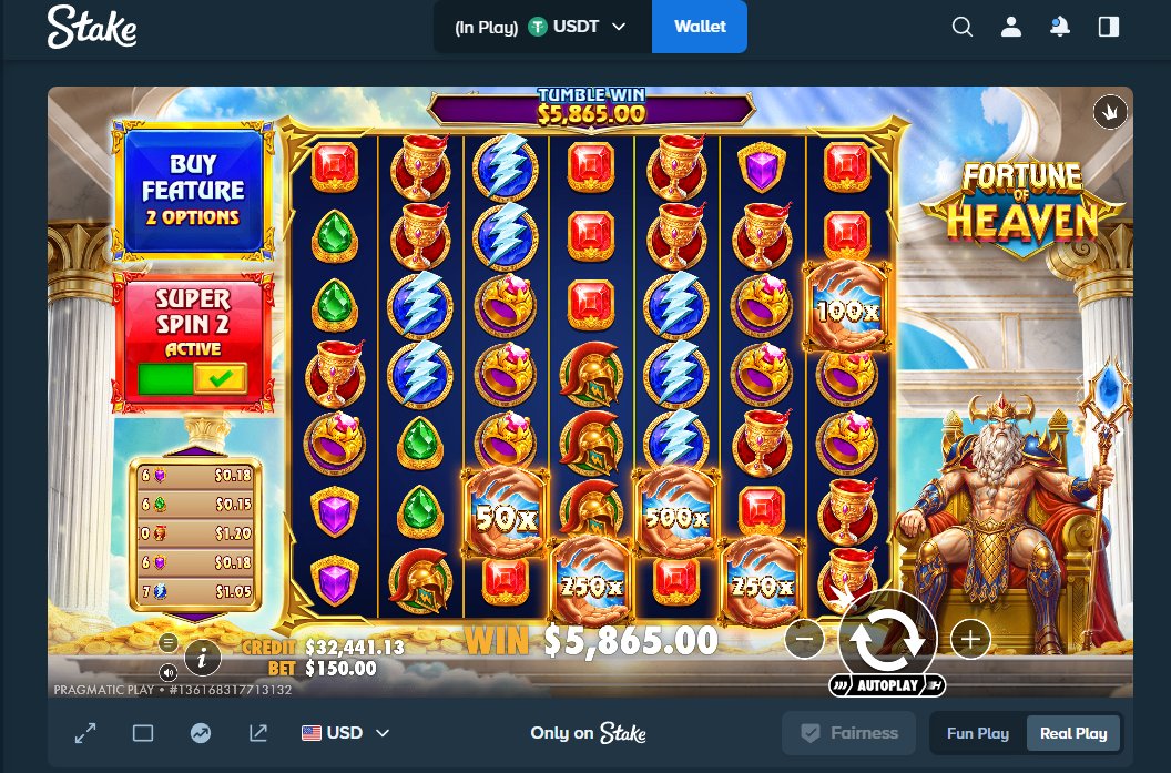 Funnyhoodvidz's tweet photo. Up 10k on @PragmaticPlay new Fortune of Heaven slot in 5 mins. Time to run 🏃‍♂️. ONLY ON @Stake 

Tipping out a few!!!

Must follow me, like, repost, and include stake name or usdt address. https://t.co/elke7Zq0CB