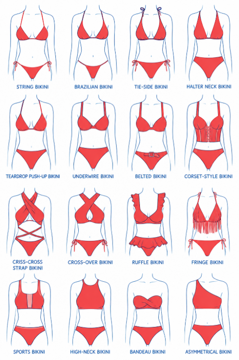 sodaguyx's tweet photo. types of bikinis! https://t.co/canH6sNg4J