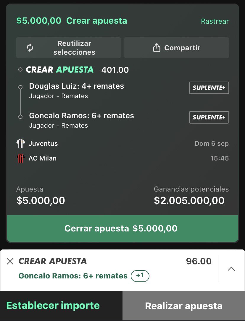 TibbbuBets's tweet photo. El Domingo les muestro como con 5mil pesimios hacemos 2millones. Todo en los pies de Douglas Luiz y Ramos. 🤞🏻💵 (Fui un pajero por no entrar con mas esta en cuota x96 ahora) https://t.co/9GHku2xqD5