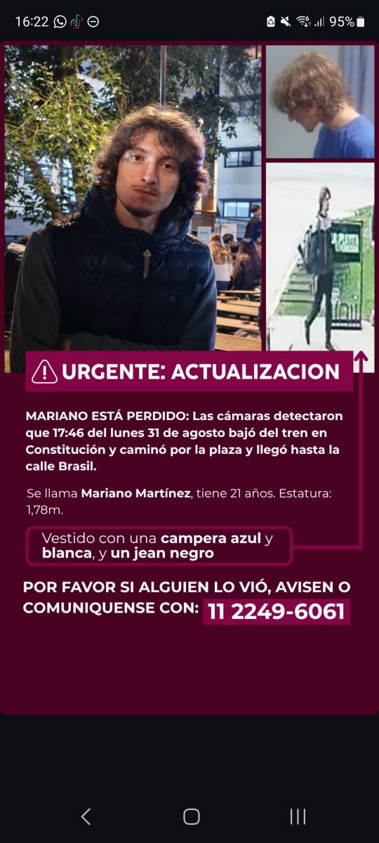 garratetuda's tweet photo. pueden compartirlo por favor,es mi compañero y está desaparecido desde el lunes https://t.co/olC7OhhMmq