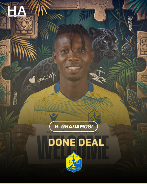 HA_FootballMana's tweet photo. Done Deal ✅

We’re proud to have successfully completed the transfer of our player Rilwan Gbadamosi to the Libyan Premier League side Al-Taawon SC. 🇳🇬🇱🇾

We wish all the best to him on this new chapter. 🟡🔵

#HAFootballManagement #LibyanPL https://t.co/4Z6ounMoIy