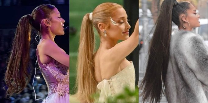 anniebaexquie's tweet photo. ariana’s old ponytail is lowkey starting to look goofy as hell i don’t remember it being THIS fucking long  😭😭😭😭😭😭😭😭 https://t.co/vlc5sPguDU