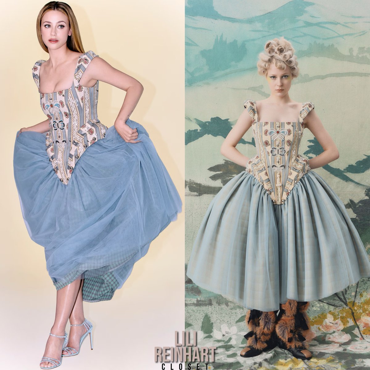 sercanbodur2's tweet photo. Lili for Cosmopolitan UK, 2026. She wore a Chopova Lowena Fall 2026 Collection dress and Aquazzura Sensation Crystal heeled sandals. https://t.co/FCN0LOdSK2