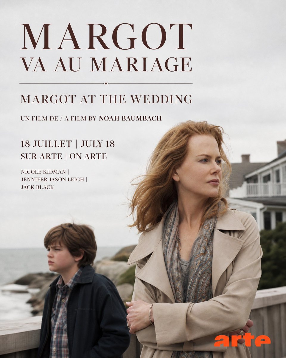 HadiaAhmad1's tweet photo. Plongez dans les tensions familiales de « Margot va au mariage », le drame mordant de Noah Baumbach avec Nicole Kidman, Jennifer Jason Leigh et Jack Black. Dès le 18 juillet sur ARTE. https://t.co/v6uhr7quRo